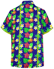 Load image into Gallery viewer, la-leela-mens-casual-beach-hawaiian-shirt-for-aloha-tropical-beach-front-pocket-short-sleeve-front-pocket-blue