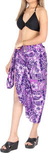 LA LEELA Women's Printed Fashionable Stylish Pareo Sarong Beachwear Wrap Swimsuit BIkini Cover up