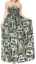 Load image into Gallery viewer, LA LEELA Long Maxi Tube Dress With Palm Tree And Leaves Print All Over Halter Neck Boho Casual Everyday Chic Outfit Female
