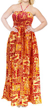 Load image into Gallery viewer, LA LEELA Long Maxi Tube Dress With Palm Tree And Leaves Print All Over Halter Neck Boho Casual Everyday Chic Outfit Female