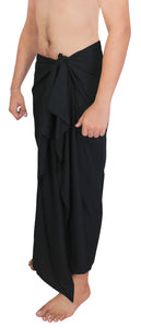LA LEELA Rayon Solid Swimsuit Beach Pareo Towel Boys Wrap 72"X42" Black 4066 137101
