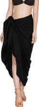 Load image into Gallery viewer, LA LEELA Women&#39;s Black Rayon Plain Sarong Bikini Swimwear Beach Cover up