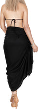 Load image into Gallery viewer, LA LEELA Women&#39;s Black Rayon Plain Sarong Bikini Swimwear Beach Cover up