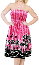 Load image into Gallery viewer, LA LEELA Tie Die Feel Halter Neck Tube Dress Beachwear Palm Tree Floral Print For Women Hawaiian Female Skirt Swimsuit Coverup