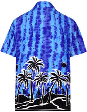 Load image into Gallery viewer, la-leela-shirt-casual-button-down-short-sleeve-beach-shirt-men-aloha-pocket-Shirt-Blue_W409