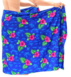 LA LEELA Men's Hawaiian Sarongs For Men Plus Size Beach Wrap 72"x42" Royal Blue P976 137188