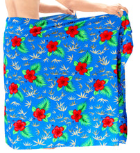 Load image into Gallery viewer, LA LEELA Men&#39;s Hawaii Sarongs For Men Plus Size Beach Wrap 72&quot;x42&quot; Bright Blue P975 137189