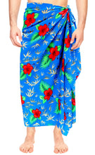 Load image into Gallery viewer, LA LEELA Men&#39;s Hawaii Sarongs For Men Plus Size Beach Wrap 72&quot;x42&quot; Bright Blue P975 137189