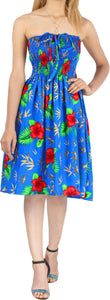LA LEELA Beachy Flower Print Tube For Women Beachwear Hawaiian Female Tube Dress Skirt Swimsuit Coverup
