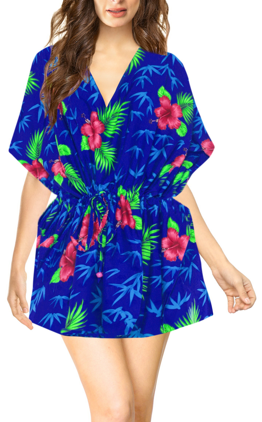 la-leela-bikni-swimwear-soft-fabric-printed-beachwear-loose-cover-up-OSFM 16-28W [XL- 4X]-Blue_O269