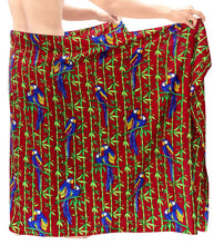 Load image into Gallery viewer, LA LEELA Men&#39;s Beach Cover Up LAVA LAVA Sarong Swimsuit Wrap 72&quot;x42&quot; Red O246 137259