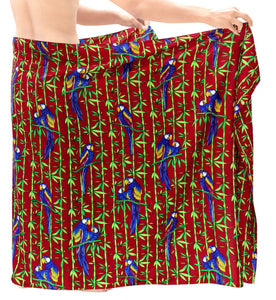 LA LEELA Men's Beach Cover Up LAVA LAVA Sarong Swimsuit Wrap 72"x42" Red O246 137259