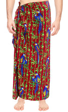 Load image into Gallery viewer, LA LEELA Men&#39;s Beach Cover Up LAVA LAVA Sarong Swimsuit Wrap 72&quot;x42&quot; Red O246 137259