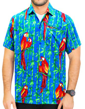 Load image into Gallery viewer, la-leela-front-men-casual-beach-hawaiian-shirt-for-aloha-tropical-beach-front-short-sleeve-blue_w415