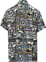 Load image into Gallery viewer, la-leela-shirt-casual-button-down-short-sleeve-beach-shirt-men-aloha-pocket-Shirt-Halloween Black_W168