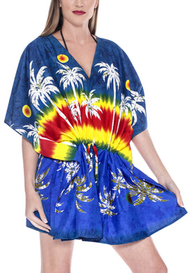 womens-beachwear-swimwear-swimsuit-bikini-palm-tree-cover-up-autumn-winter-blouse-top-navy-blue