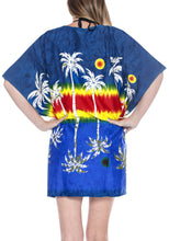 Load image into Gallery viewer, womens-beachwear-swimwear-swimsuit-bikini-palm-tree-cover-up-autumn-winter-blouse-top-navy-blue