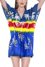 Load image into Gallery viewer, womens-beachwear-swimwear-swimsuit-bikini-palm-tree-cover-up-autumn-winter-blouse-top-navy-blue