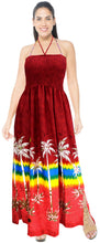 Load image into Gallery viewer, LA LEELA Women&#39;s Clubwear Tube Top Maxi Evening Dress L-XL Cherry-AB208