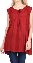 Load image into Gallery viewer, Women&#39;s Beach Swimwear Swimsuit Bikini Cover up Summer Sleeveless Blouse TOP Red