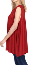 Load image into Gallery viewer, Women&#39;s Beach Swimwear Swimsuit Bikini Cover up Summer Sleeveless Blouse TOP Red