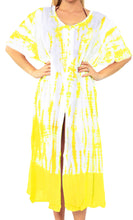 Load image into Gallery viewer, Women&#39;s Casual Beachwear Tie Dye Loose Bikini Swimwear Cover up Caftan Dress Yellow