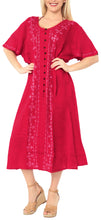 Load image into Gallery viewer, Women&#39;s Casual Beachwear Tie Dye Loose Bikini Swimwear Cover up Caftan Dress Red