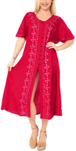 Load image into Gallery viewer, Women&#39;s Casual Beachwear Tie Dye Loose Bikini Swimwear Cover up Caftan Dress Red