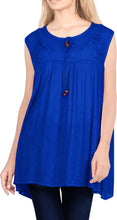 Load image into Gallery viewer, Women&#39;s Beach Swimwear Swimsuit Bikini Cover up Summer Sleeveless Blouse TOP Blu