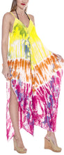 Load image into Gallery viewer, la-leela-rayon-tie-dye-casual-printed-sundress-beach-cover-upes-womens-yellow-3412-one-size