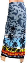 Load image into Gallery viewer, la-leela-swimwear-soft-light-long-swim-tie-slit-skirt-swimsuit-sarong-printed-88x42-grey_3064