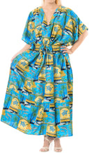 Load image into Gallery viewer, la-leela-lounge-likre-printed-long-caftan-vacation-top-matching_602-osfm-14-22w-l-3x