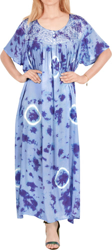 Women's Evening Beachwear Tie Dye Loose Bikini Swimwear Cover up Purple  Caftan