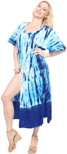 Load image into Gallery viewer, la-leela-casual-dress-beach-cover-up-rayon-tie-dye-cover-up-womens-swimsuit-skirt-blue-94-one-size