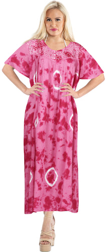 la-leela-casual-dress-beach-cover-up-rayon-tie-dye-cover-up-womens-swimsuit-skirt-Pink_I794
