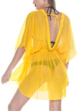 Load image into Gallery viewer, la-leela-bikni-swimwear-chiffon-solid-blouse-cover-ups-women-osfm-8-16w-m-1x-yellow_843