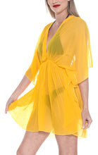 Load image into Gallery viewer, la-leela-bikni-swimwear-chiffon-solid-blouse-cover-ups-women-osfm-8-16w-m-1x-yellow_843