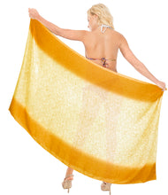 Load image into Gallery viewer, La Leela Women&#39;s Hawaiian Bikini Beach Wrap Sheer Sarong Swimming Bathing suit Beachwear Swim Dress Pareo Cover up Long 78&quot;X42&quot;  Gold 137626