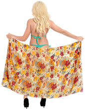 Cargar imagen en el visor de la galería, la-leela-womens-hawaiian-bikini-beach-wrap-sheer-sarong-swimming-bathing-suit-beachwear-swim-dress-pareo-cover-up-long-78x42--beige-137734
