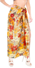 Cargar imagen en el visor de la galería, La Leela Women&#39;s Hawaiian Bikini Beach Wrap Sheer Sarong Swimming Bathing suit Beachwear Swim Dress Pareo Cover up Long 78&quot;X42&quot;  Beige 137734