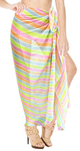 Cargar imagen en el visor de la galería, La Leela Women&#39;s Hawaiian Bikini Beach Wrap Sheer Sarong Swimming Bathing suit Beachwear Swim Dress Pareo Cover up Long 78&quot;X42&quot;  Beige 137755