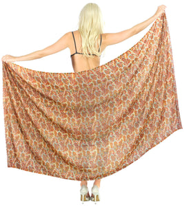 la leela beachwear sarong pareo hawaiian dresses & shirts LA LEELA Sea Printed Sheer Beach Swim Hawaiian Sarong Cover ups Pareo