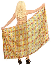 Load image into Gallery viewer, la-leela-womens-hawaiian-bikini-beach-wrap-sheer-sarong-swimming-bathing-suit-beachwear-swim-dress-pareo-cover-up-long-78x42--beige-137780