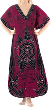 Load image into Gallery viewer, LA LEELA Cotton Batik Printed Women&#39;s Kaftan Kimono Summer Beachwear Cover up Dress OSFM 14-18W [L- 2X] Pink_Q338