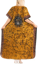 Load image into Gallery viewer, la-leela-lounge-cotton-batik-long-caftan-nightgown-women-brown_436-osfm-14-18w-l-2x