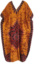 Load image into Gallery viewer, la-leela-lounge-caftan-cotton-batik-casual-tube-halter-top-length-knee-golden-147-plus-size