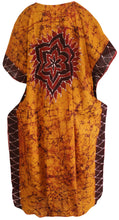 Load image into Gallery viewer, la-leela-lounge-caftan-cotton-batik-casual-tube-halter-top-length-knee-golden-147-plus-size