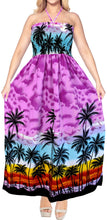 Load image into Gallery viewer, LA LEELA Long Maxi Seashore Sunset Print Halter Neck Tube Dress For Women Palm Tree Beachy Vibes Summer Vacation Beach Cruise Party Outfit Ladies