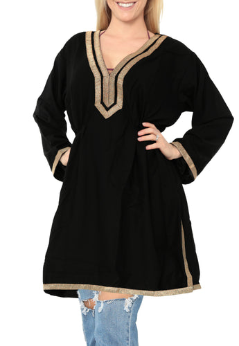 Women's Beachwear Casual Kimono Swimwear Swimsuit Blouse bikini Cover up Black