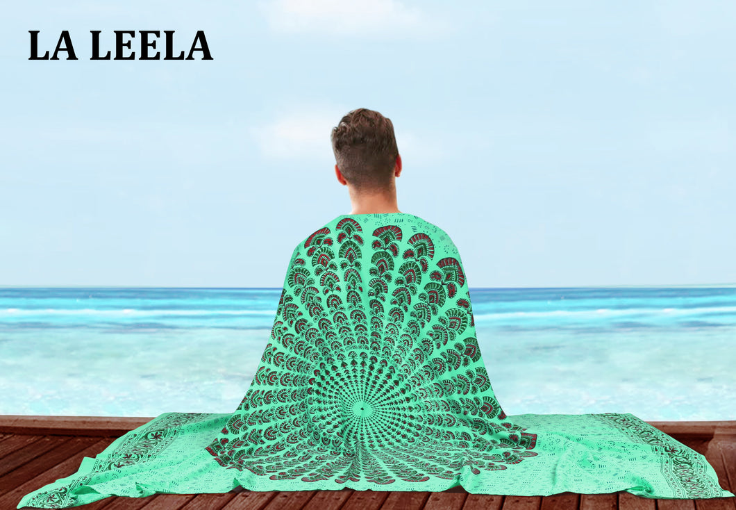 LA LEELA Men Sarong Swimwear Beachwear Wrap Swimsuit Pareo Cover up Bathing Suit